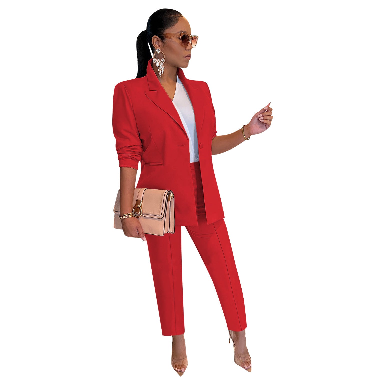Women Blazer and Pants 2-piece Set 4