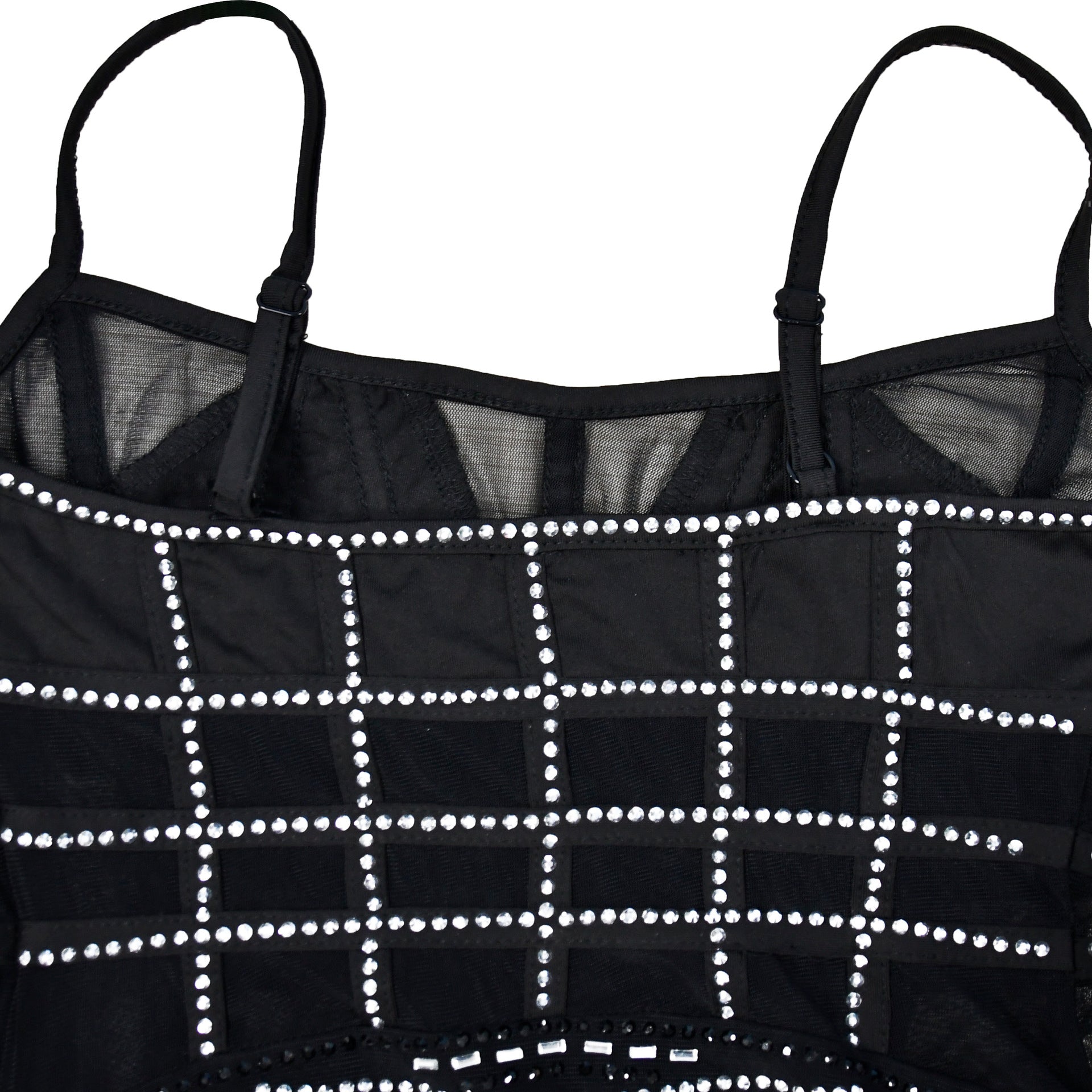 Women's Fashion Solid Color Camisole Sleeveless Mesh Beaded Dress 21