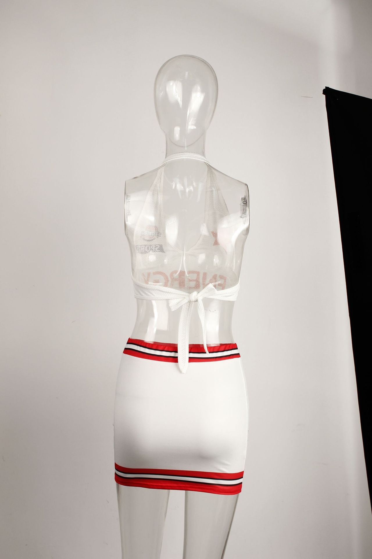 Summer sexy Halter Neck beach Lace-Up top short skirt two-piece set for women 9