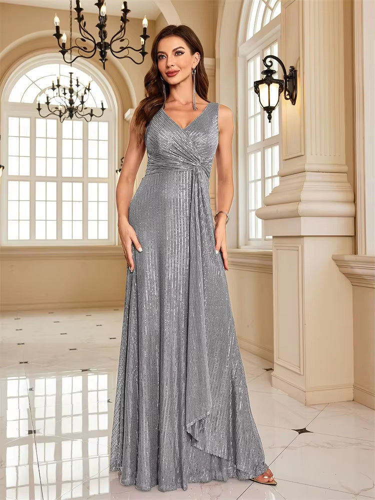 Women Long Sleeve V-neck Formal Party Fishtail Evening dresses 9