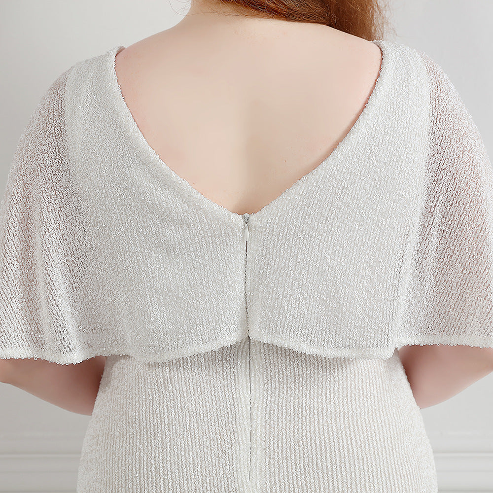 Spring and Summer Plus-Size Long Sequin Formal Party Evening Dress 40