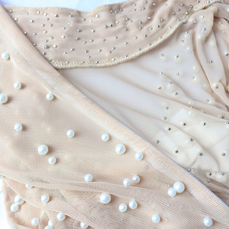 Autumn Formal White Beaded Short Sleeves Slit Evening Dress 8