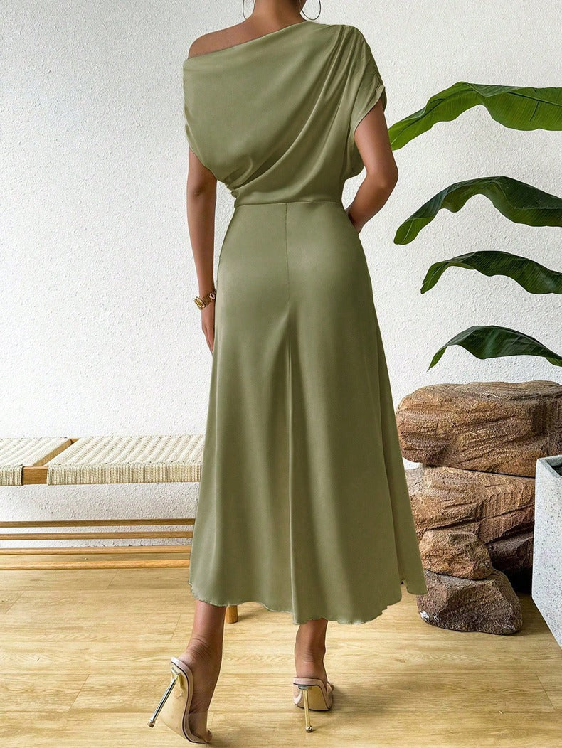 Women Summer Satin Maxi Dress 9