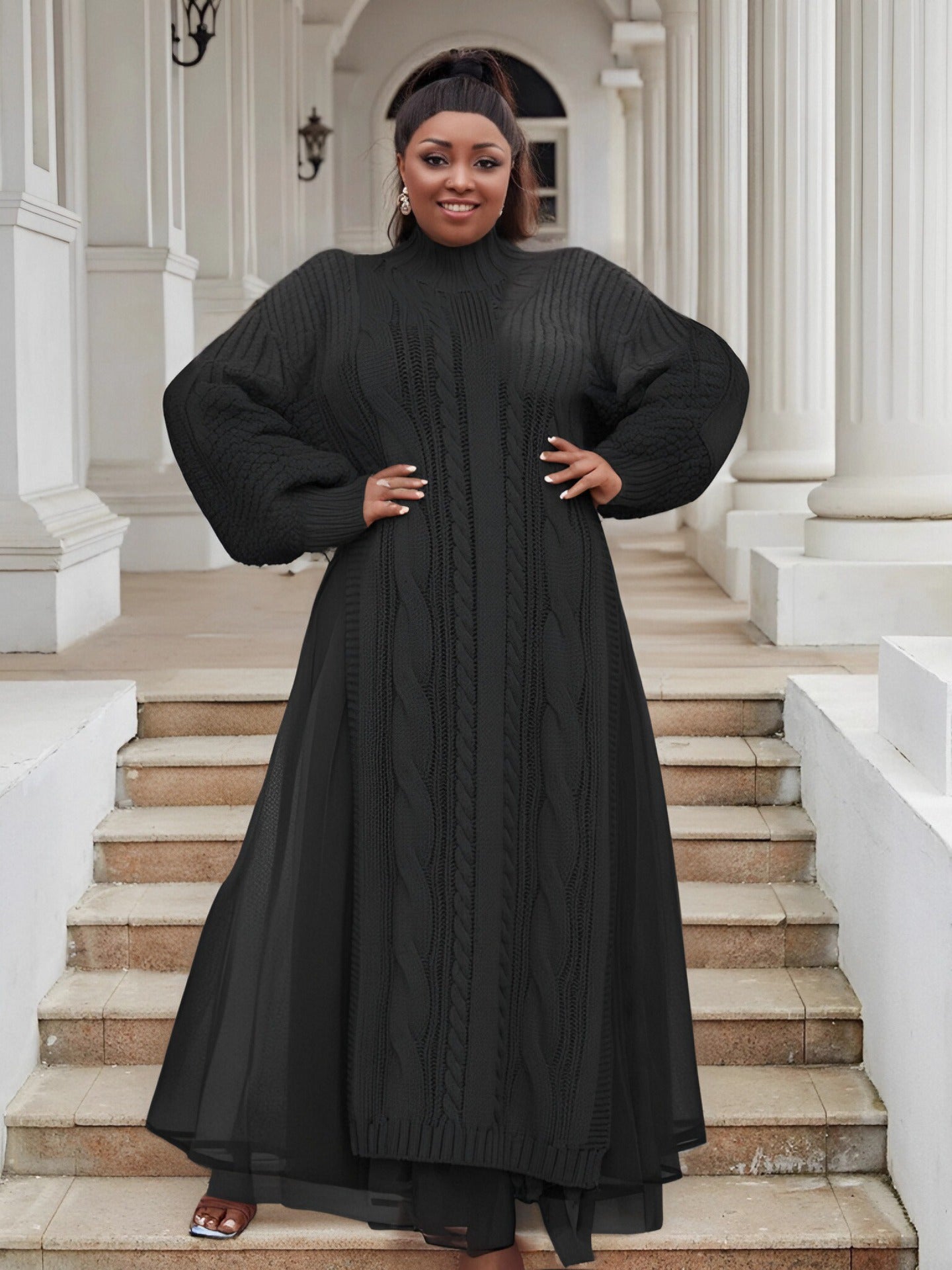 Women Casual Mesh Knitting Dress