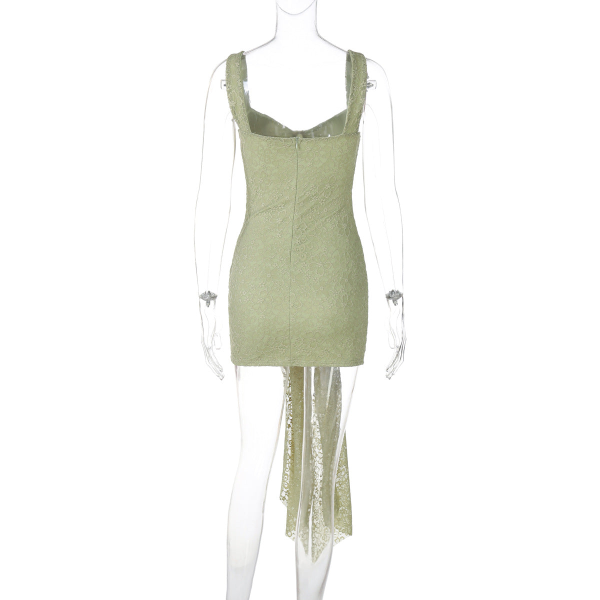 Women's Sexy V-Neck Lace-Up Patchwork Straps Bodycon Dress 10