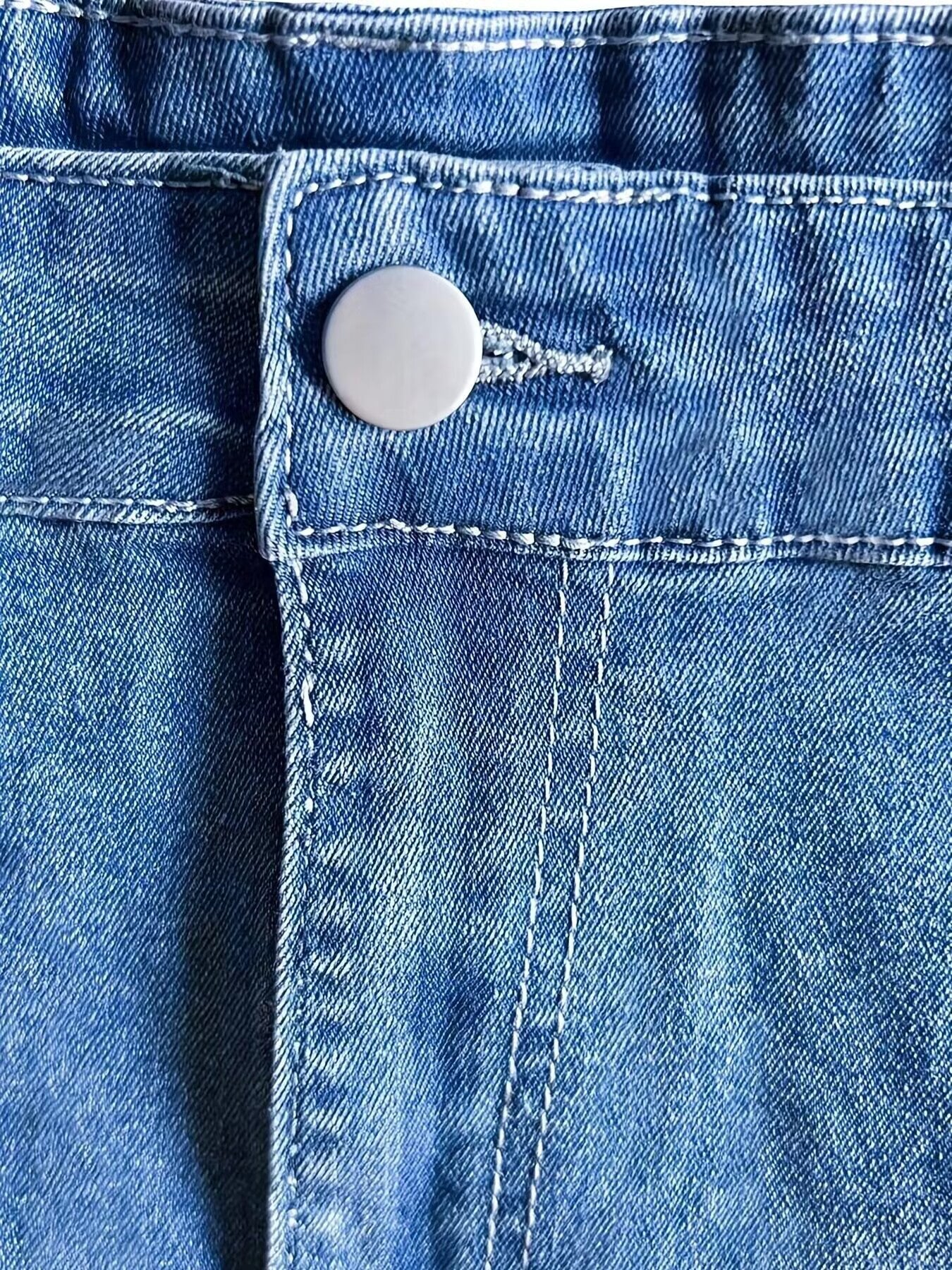 Summer Plus Size Elastic Patch Denim Shorts 6