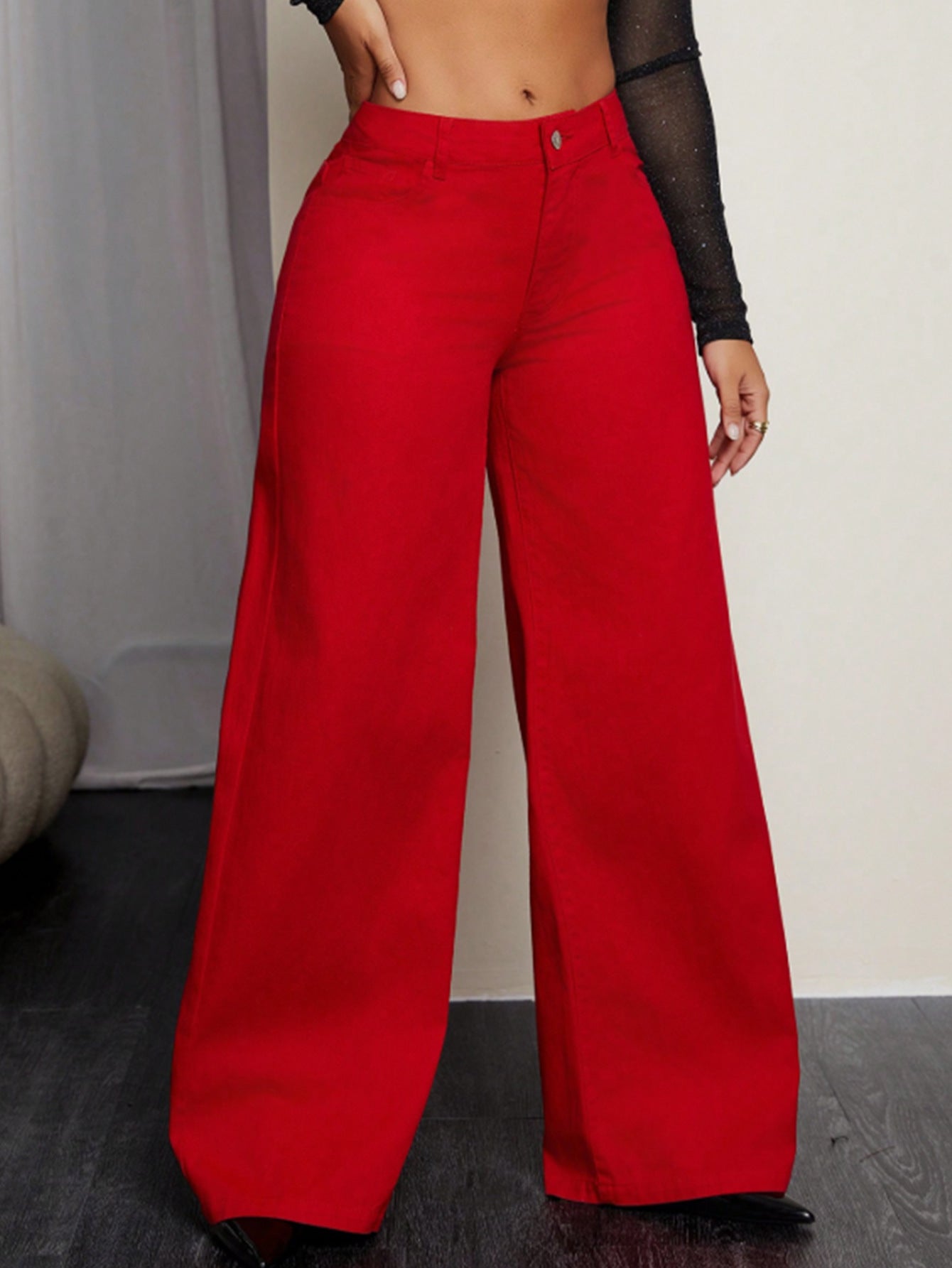 Casual Women's High-Waist Loose Denim Pants 4