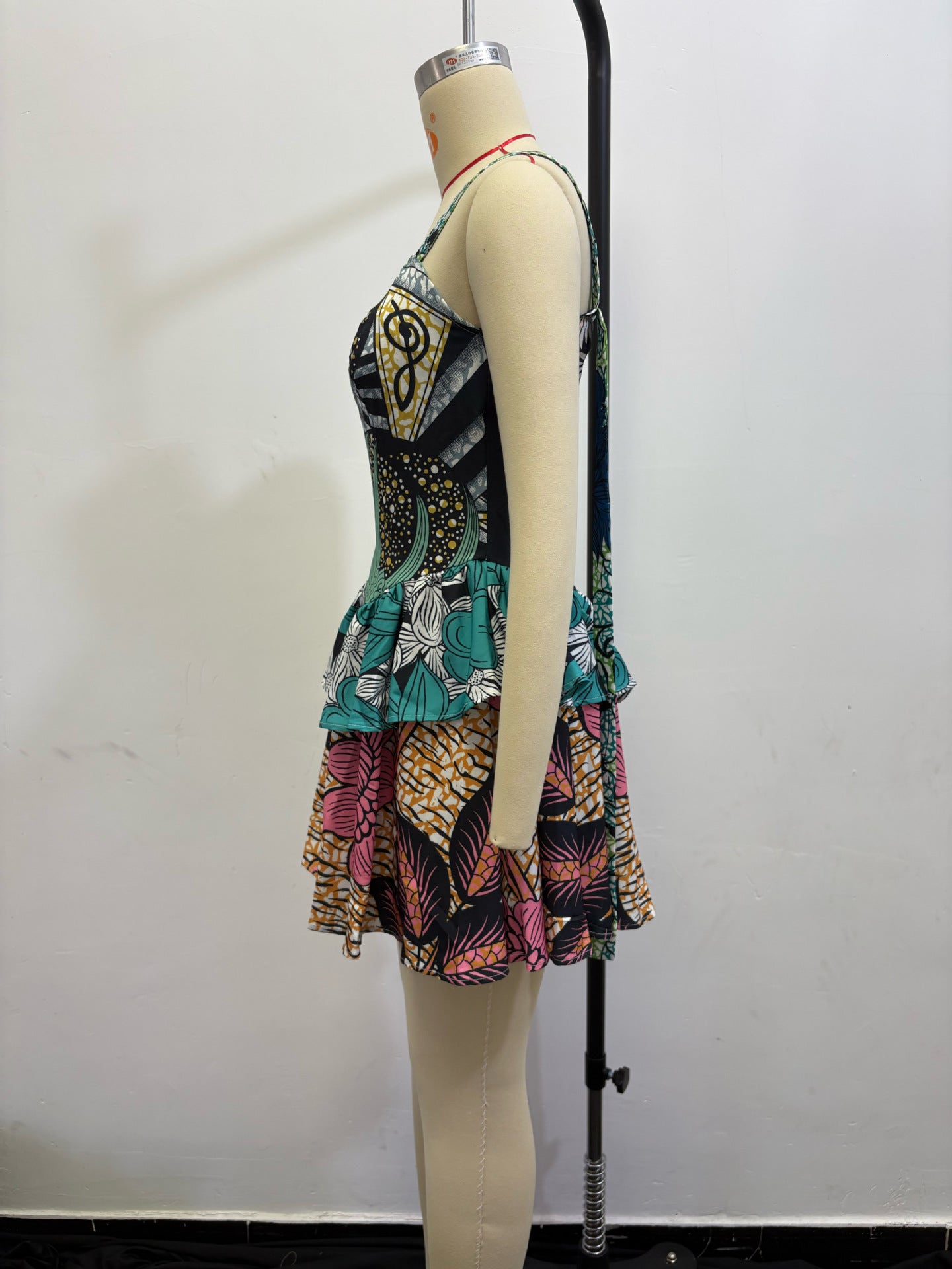 Women Summer Printed Suspender Mini Dress 7