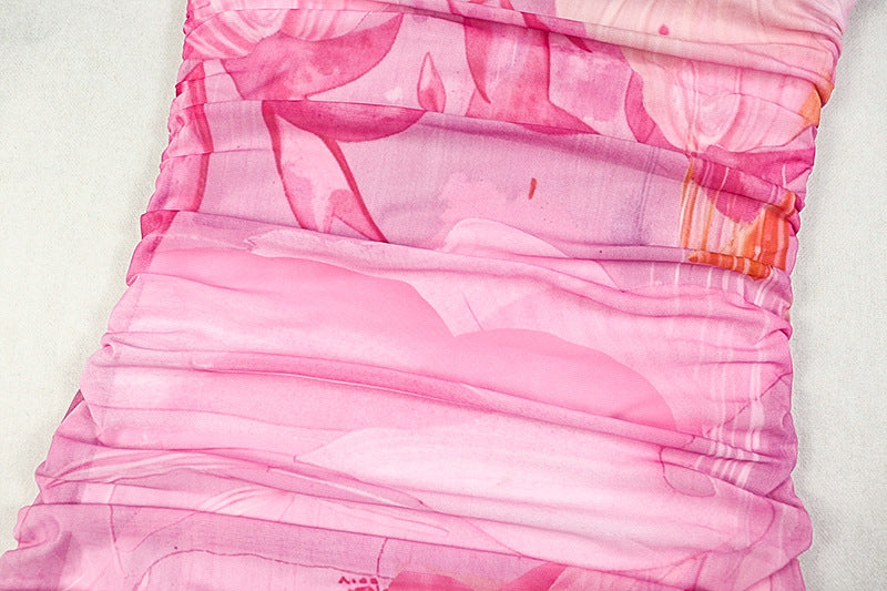 Women's Sweet See-Through Mesh Patchwork Off-Shoulder Slim Fit Dress 12