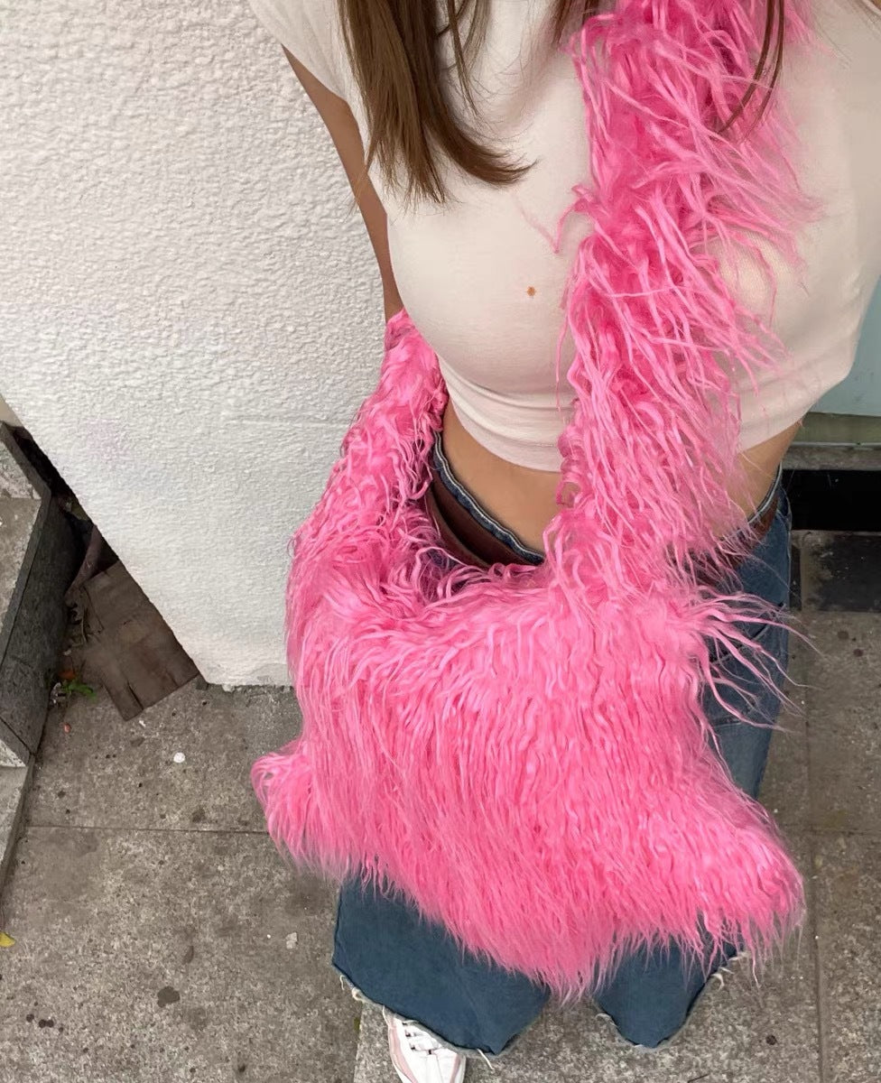 Fashion Girl Furry Messenger Bag 25