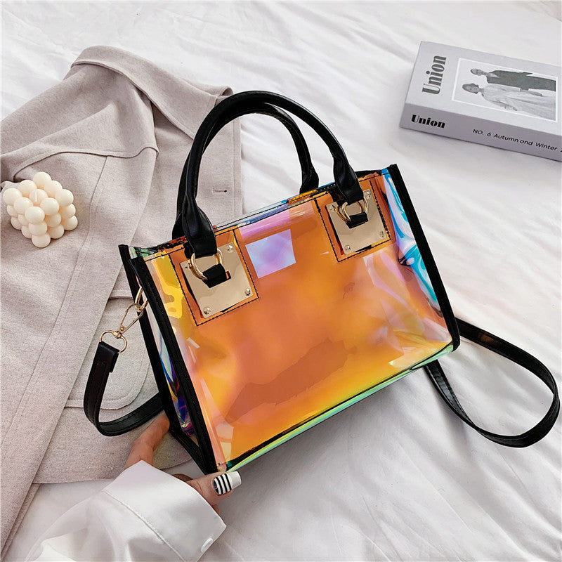 Women's Trendy Transparent Laser Pvc Handbag Crossbody Bag Shoulder Bag 14