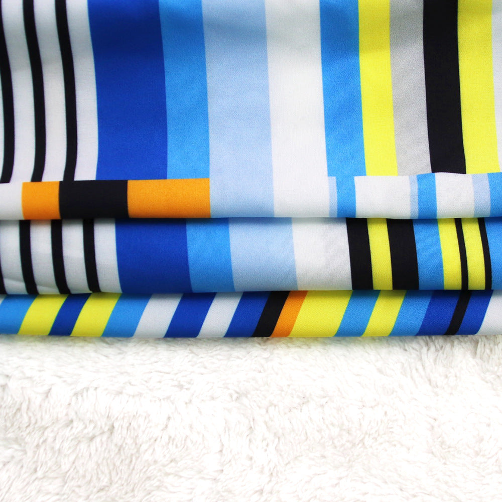 Women Irregular Print Turndown Collar Long Sleeve Maxi Dress 15