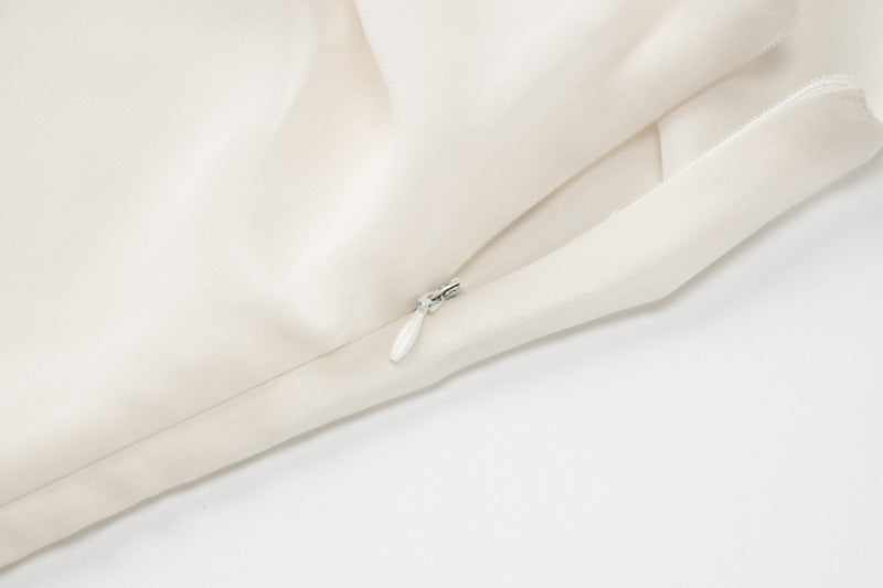 Women Summer Solid Sleeveless Off-shoulder French Irregular Dress 13