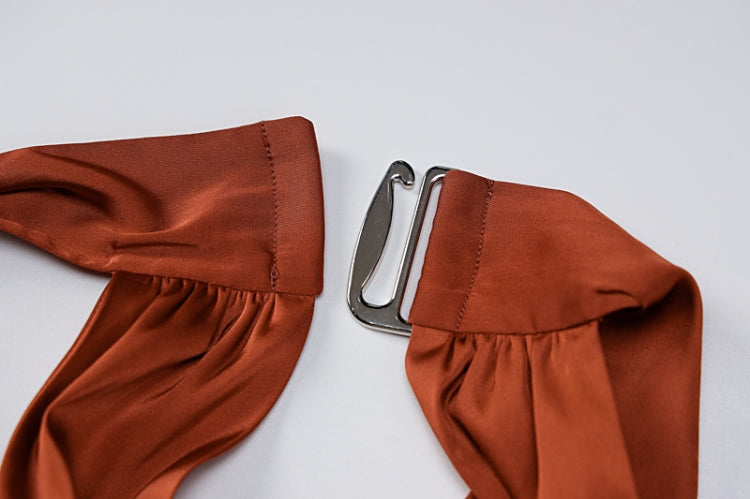 Spring Elegant Brown Cross Neck Sleeveless Backless Evening Dress 7