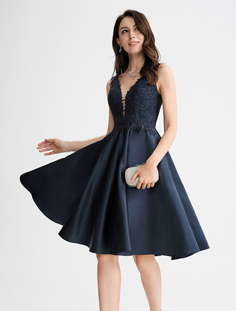 Lace Patchwork A-Line Formal Party Dress 5