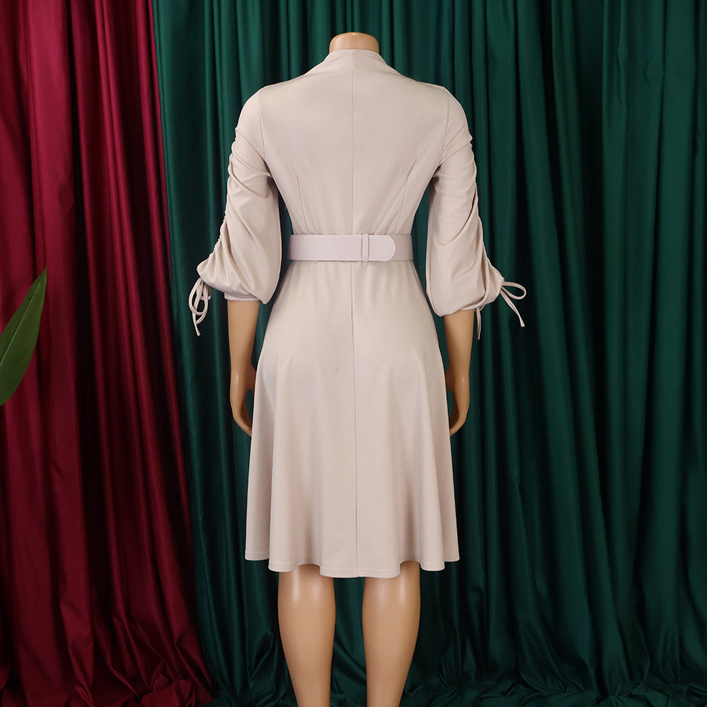 Women's Autumn And Winter Fashion Chic Plus Size Pleated A-Line African Dress 33