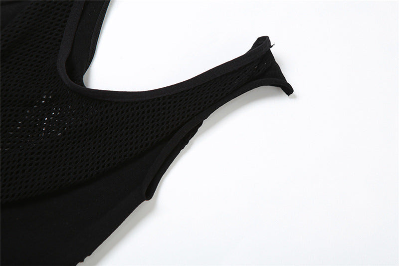 Autumn Women's Sexy Hollow Knitting Crochet Sleeveless High Waist Tight Fitting Jumpsuit 14