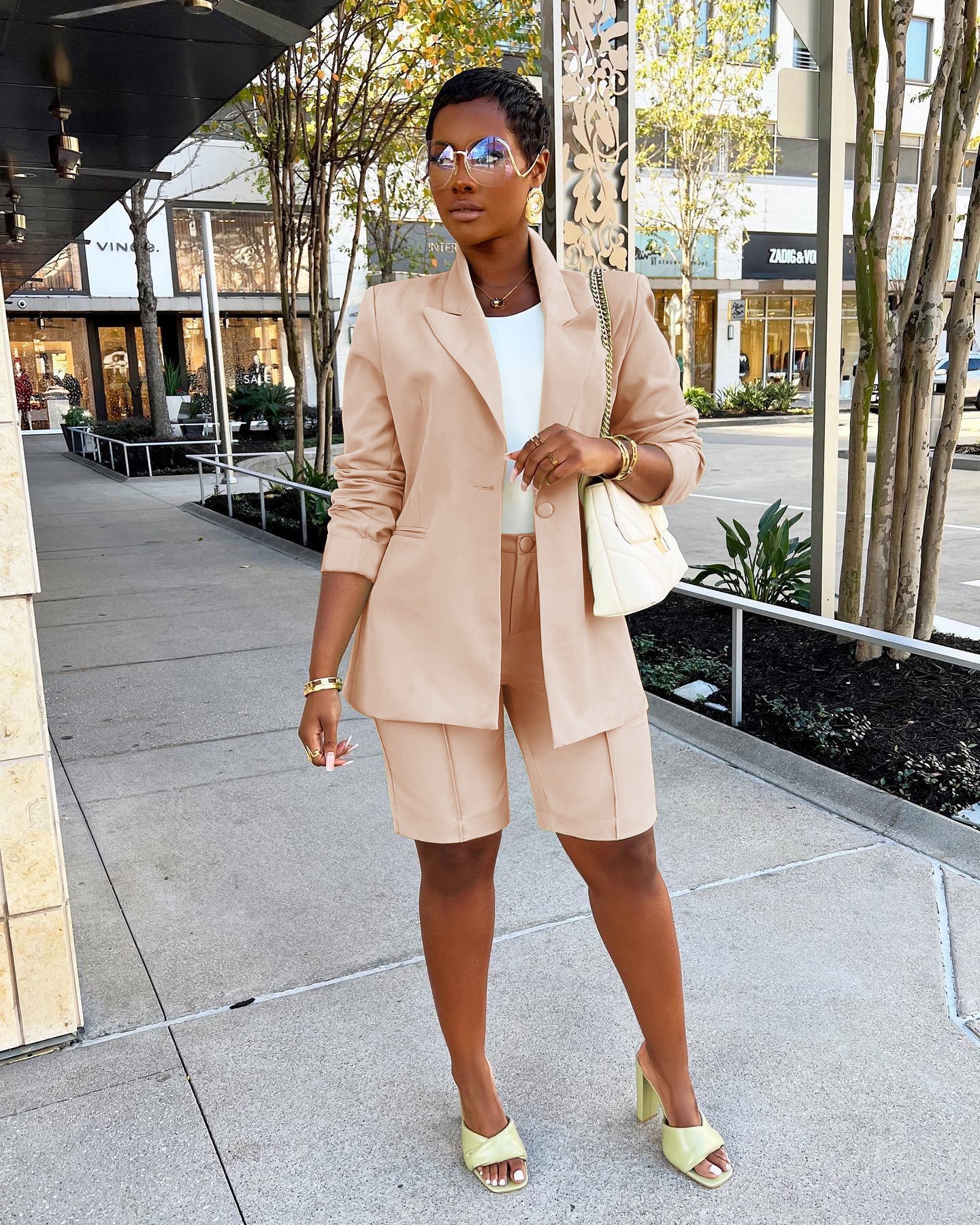 Women Career Blazer and Shorts Two-Piece Set 5