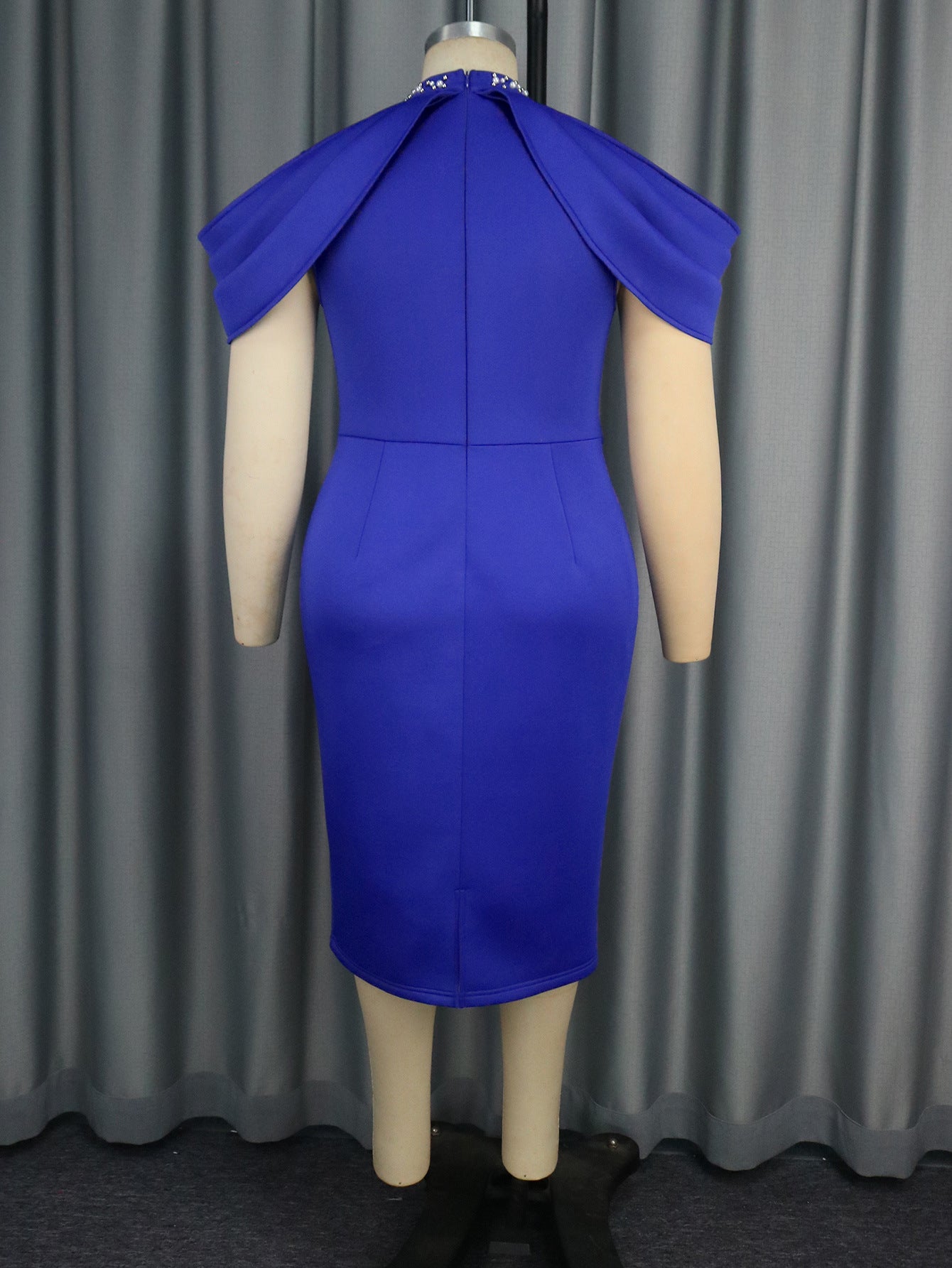 Spring Summer Cutout-Shoulder Half High-Neck Elegant Bodycon Dress 8