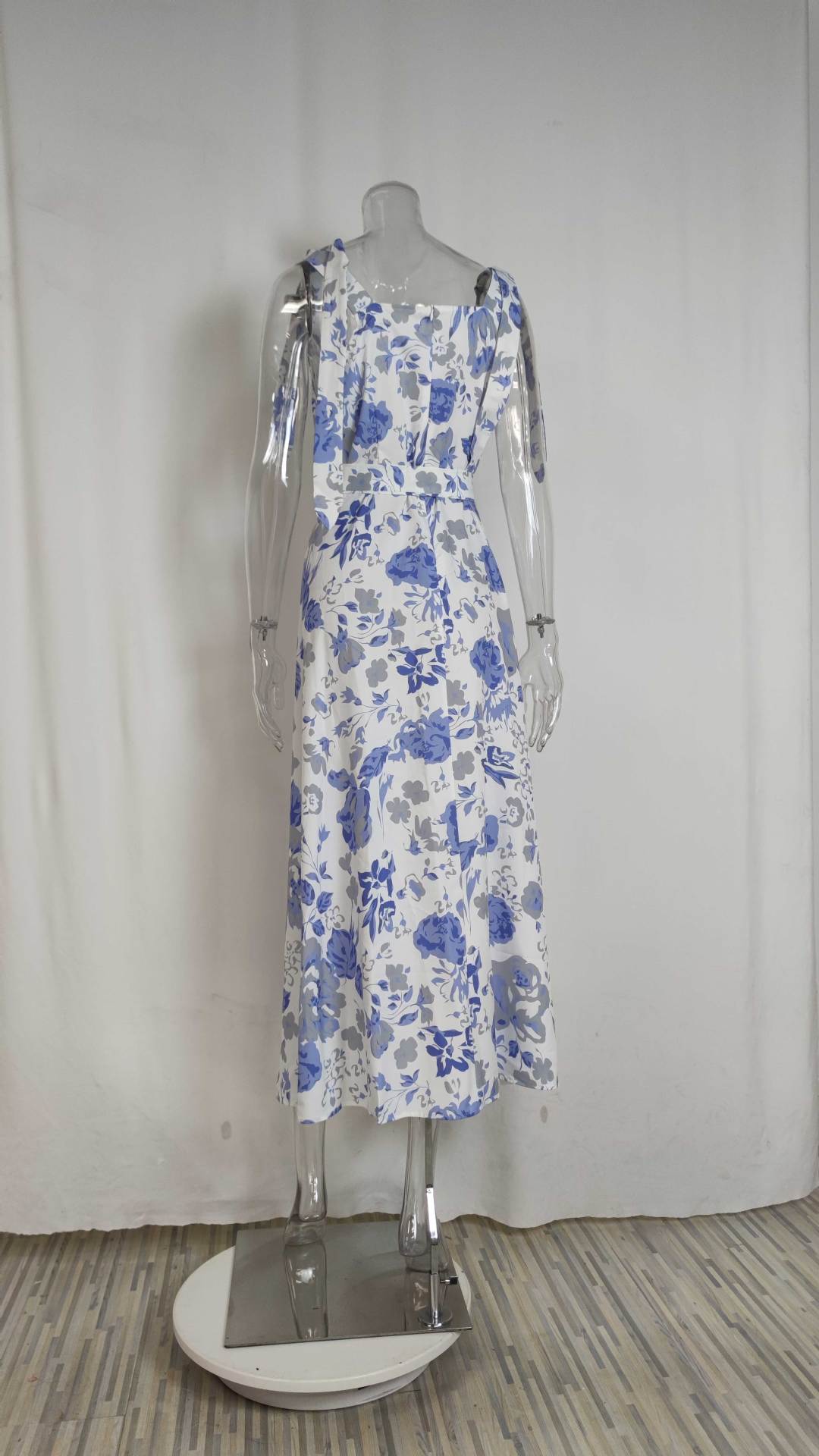 Summer Women's Floral Slit Strap Long Dress 5