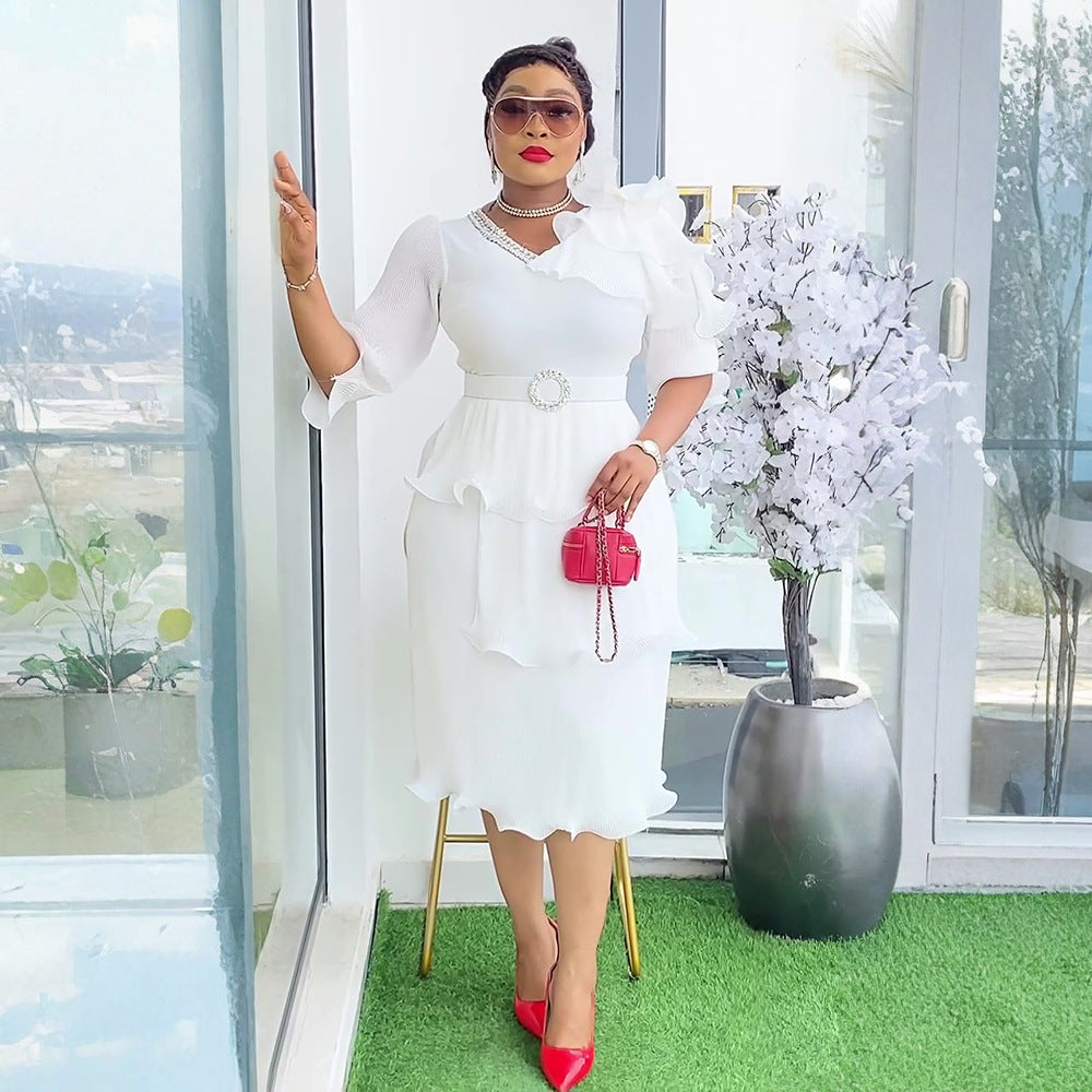 Elegant Formal Party Pleated Dress 5