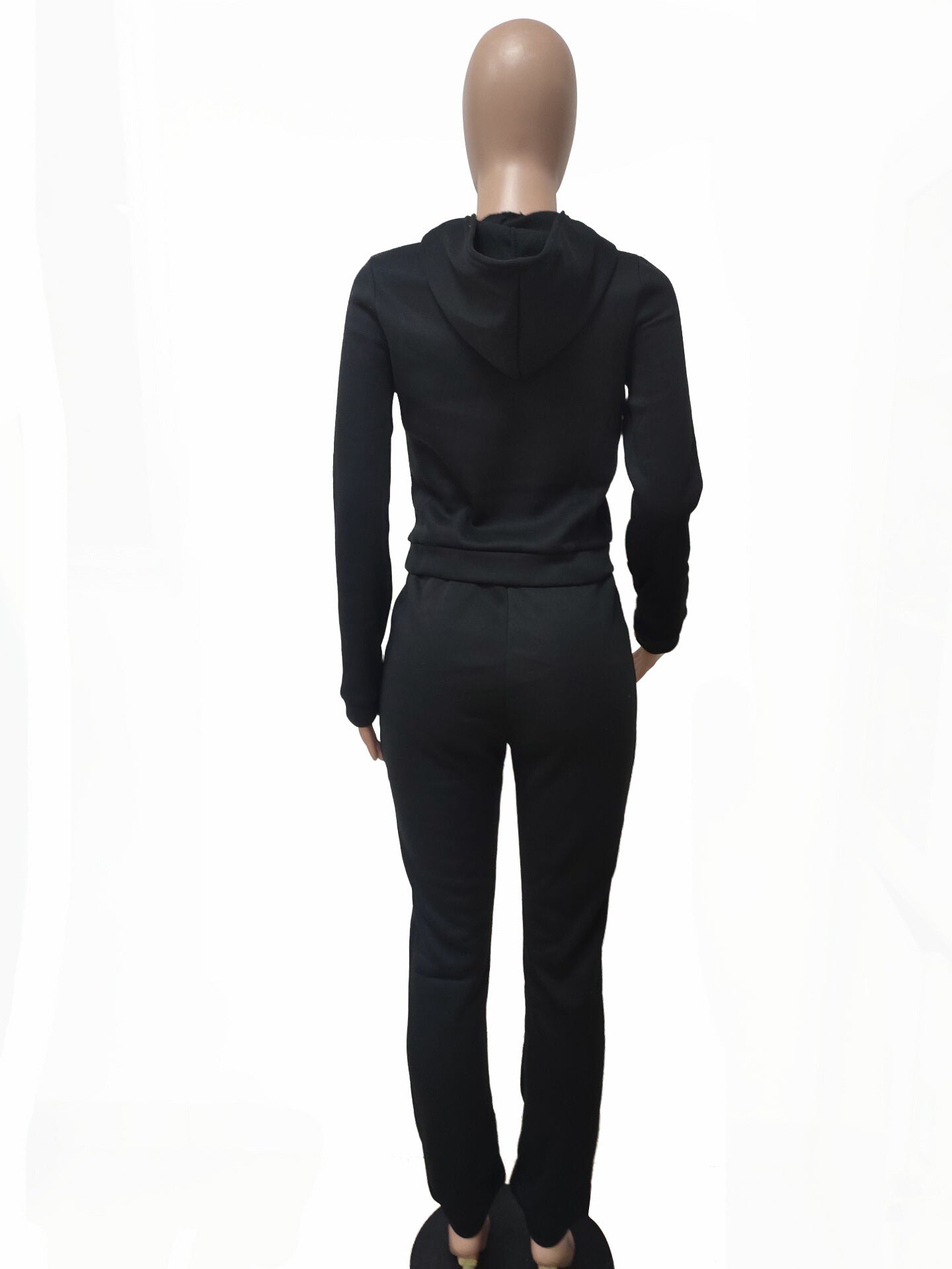 Women Fall/Winter Solid Hoodies and Pant Sport Two-Piece Set 19