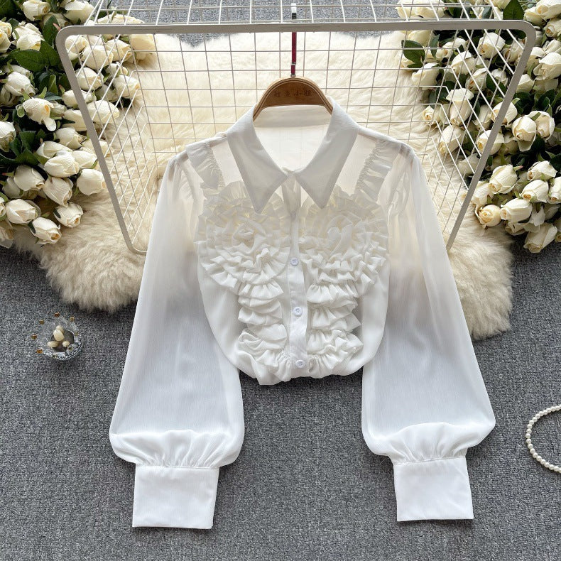 Women French Chiffon shirt Top 6