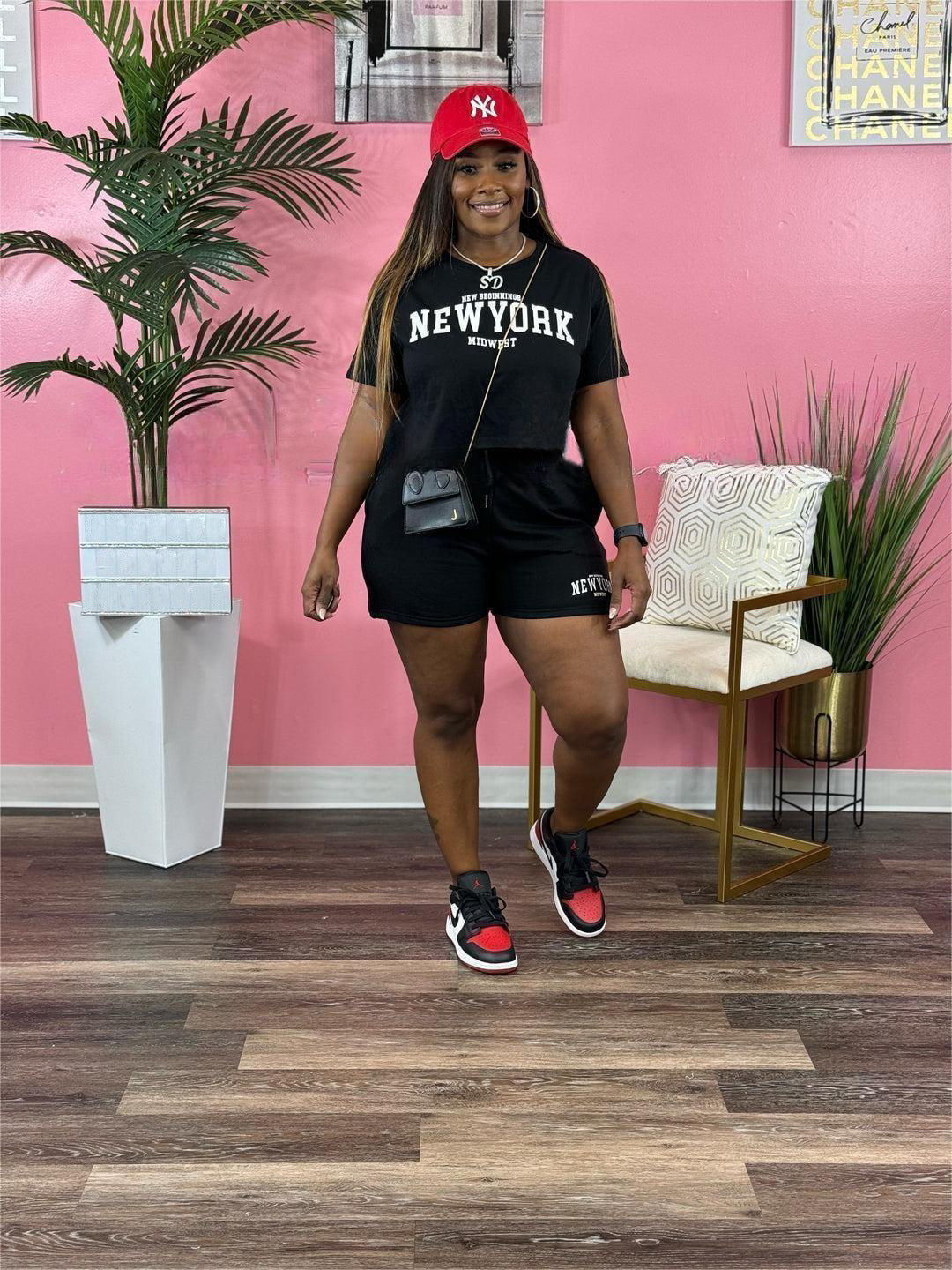 Women's Summer Fashion Casual Loose Women's Short Sleeve T-Shirt Shorts Set