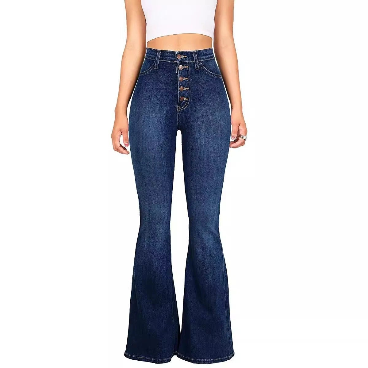 Women Denim Bell Bottom Pants 3