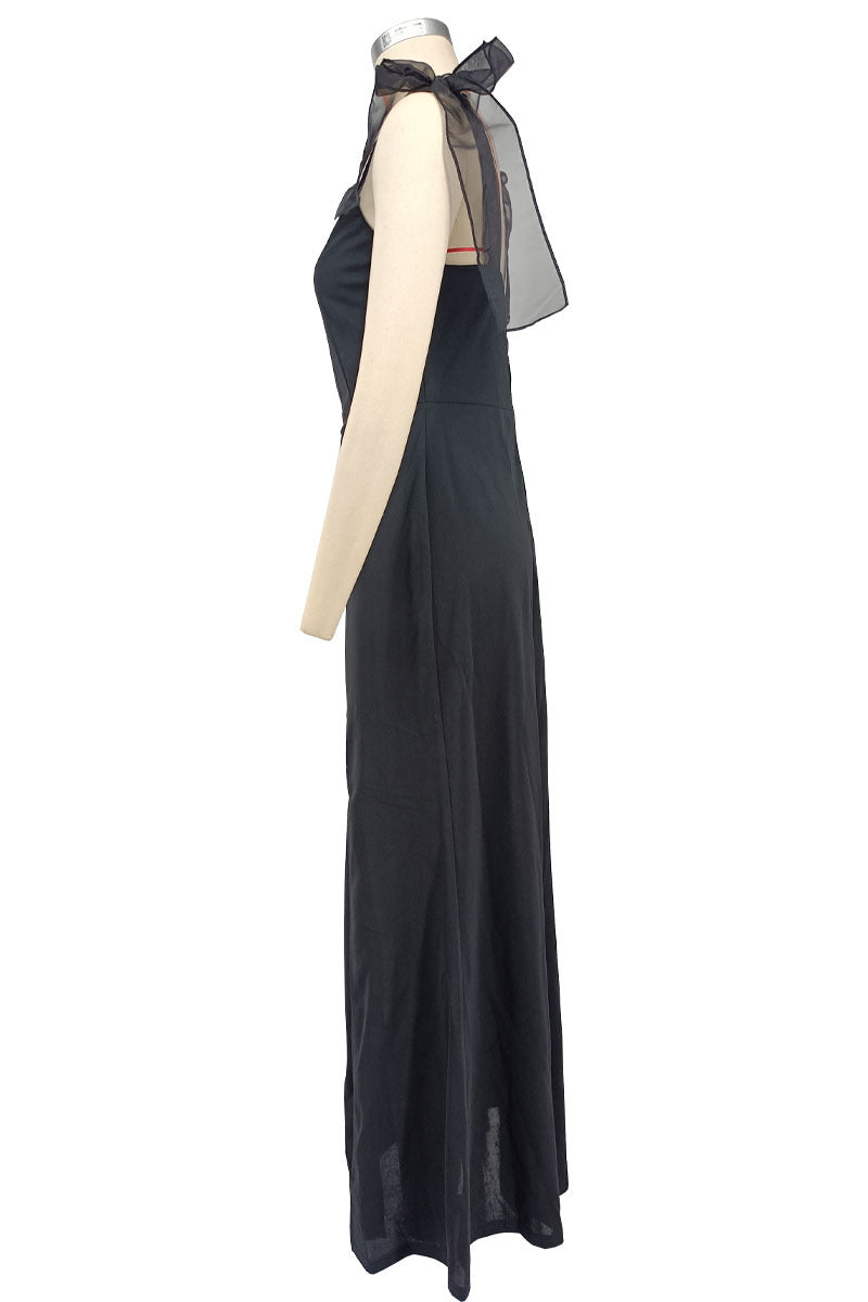 Solid Color Slit Slim Waist Slim Fit Sexy Long Dress Evening Gown 8