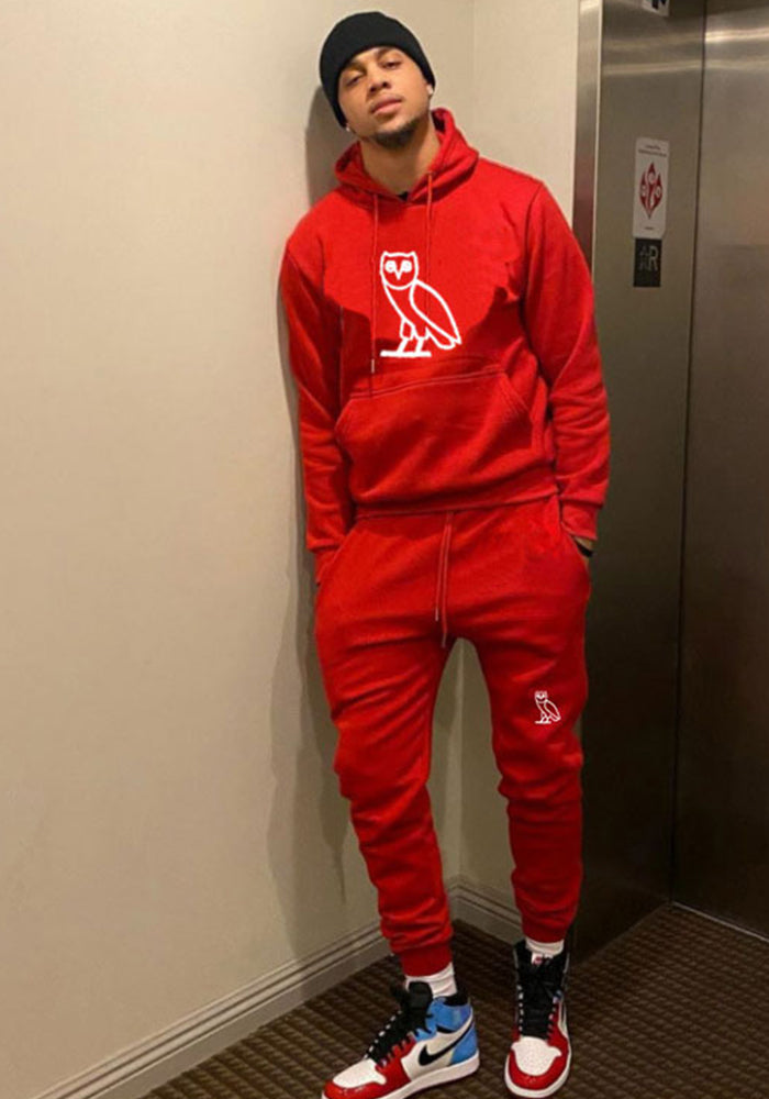 Casual Long Sleeve  Autumn Fall Printed Sports Pants Hoodies Set