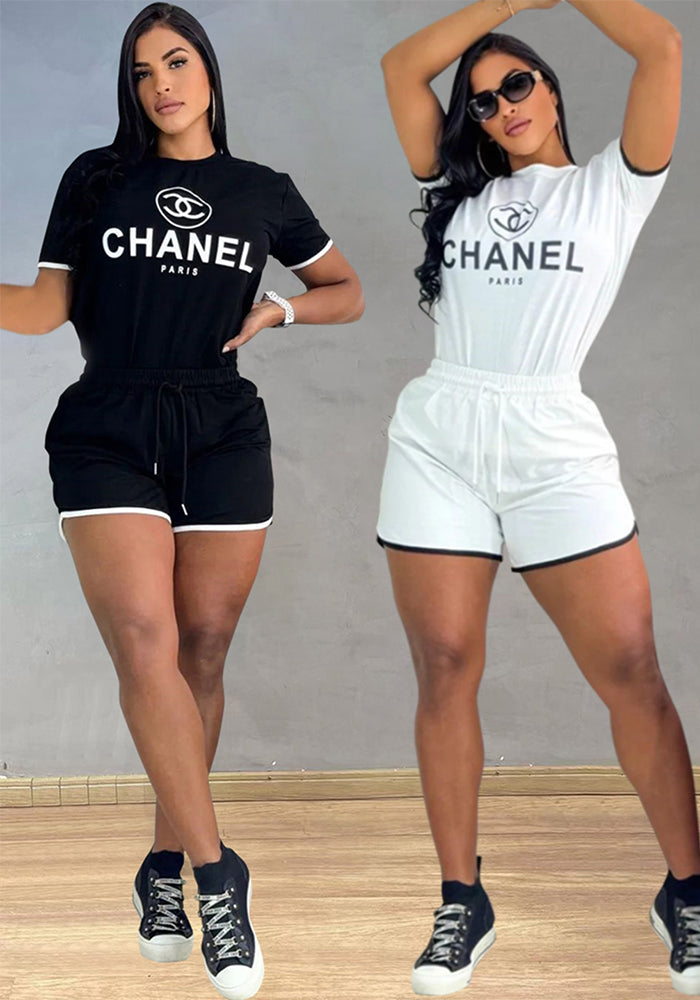 Women's Summer Elegant Chic Casual Fashion High-Quality Cotton Two-Piece Shorts Set