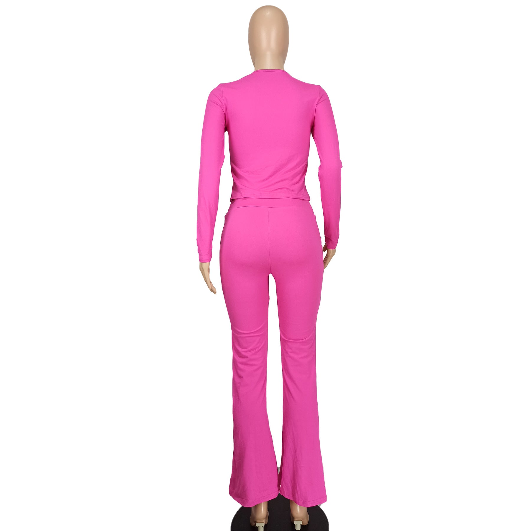 Women's Fashion Casual Solid Sim Long Sleeve Two-Piece Pants Set 15