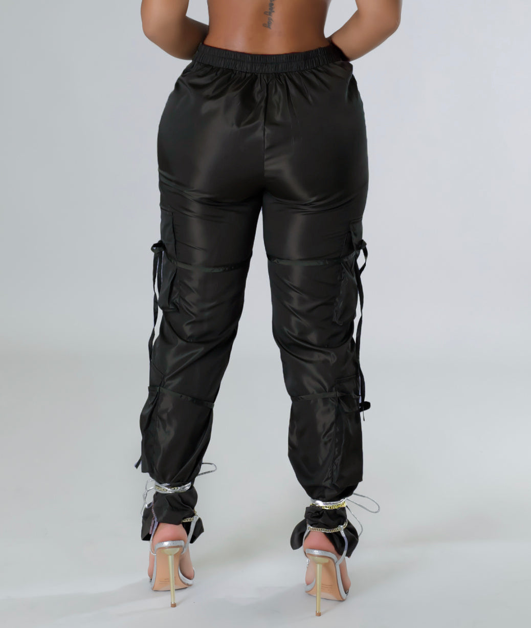 Women's Zip Lace-Up Solid Green Casual Trousers 4