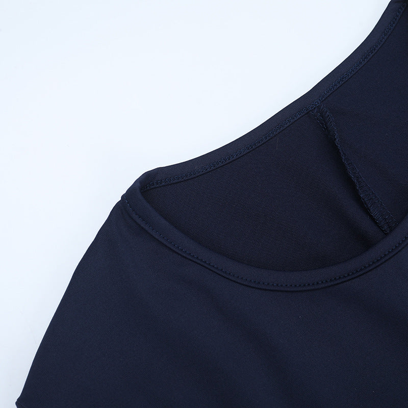 Long-Sleeve Thin Strap Slim Dress with Flounce for Fall and Winter 13