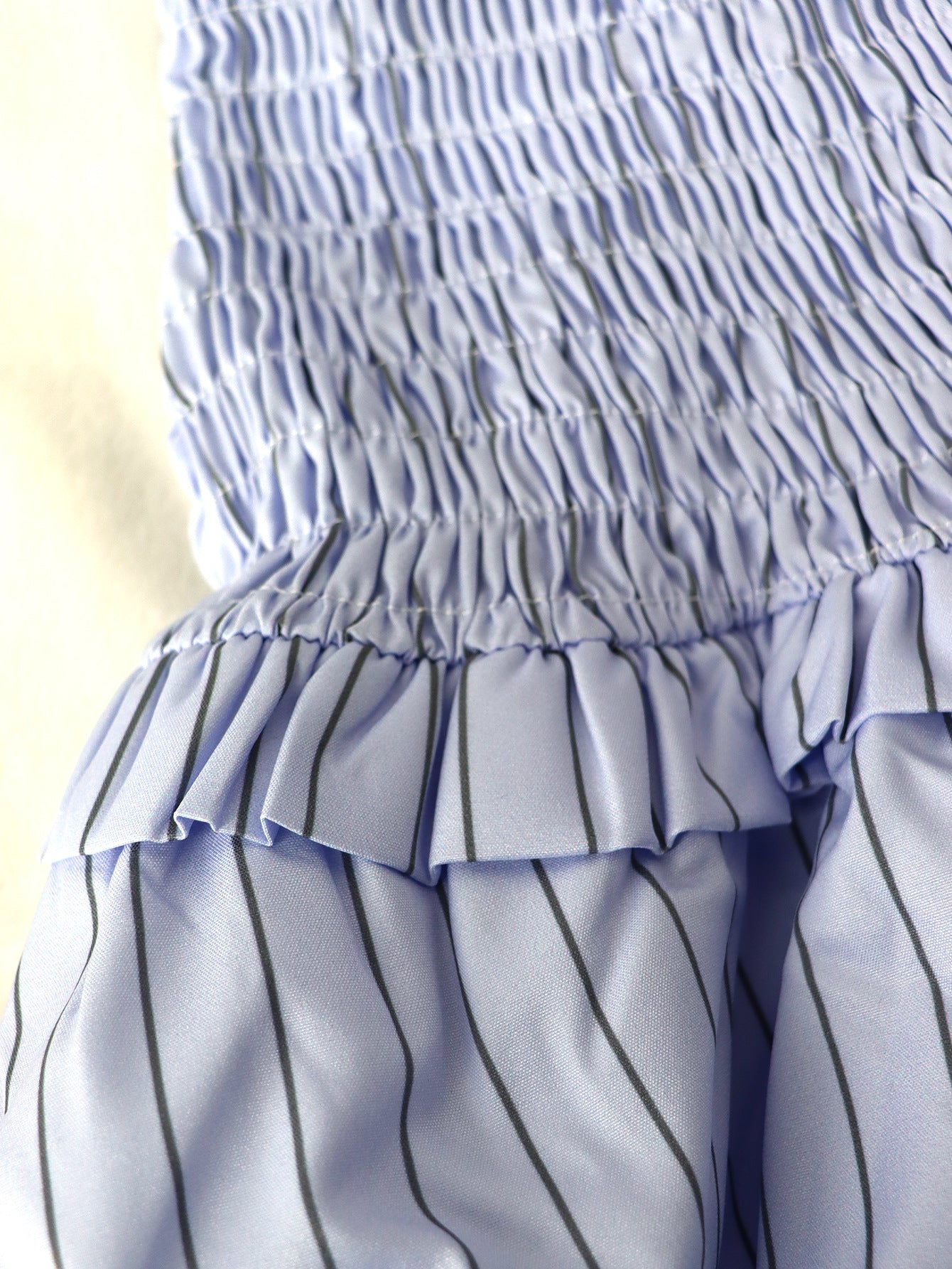 Women's Strapless Striped Slim High Waist Bubble Dress 8