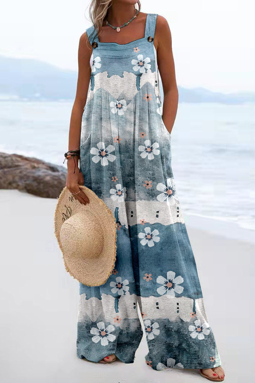 Women Summer Printed Jumpsuit