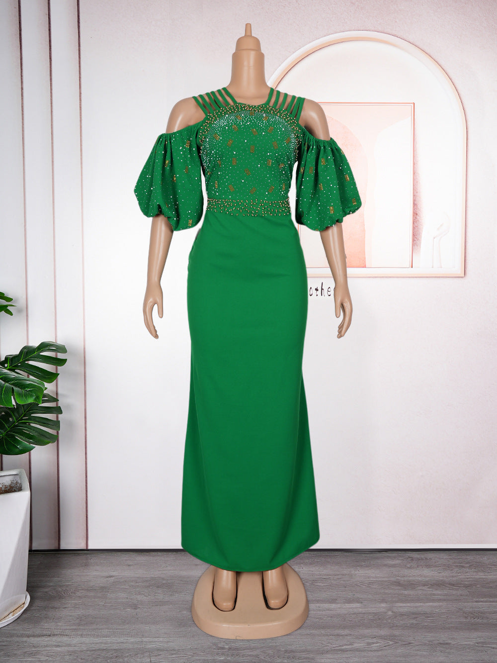 Plus size African Women formal party party dress 11