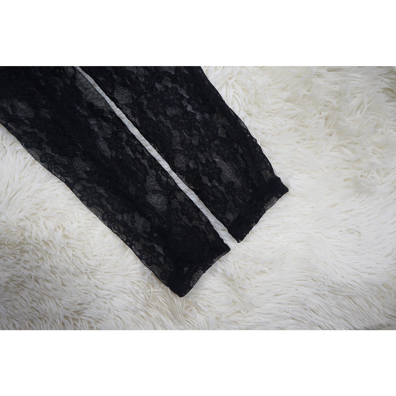 Sexy Women's Sexy See-Through Lace Low Back Lace-Up Jumpsuit 14