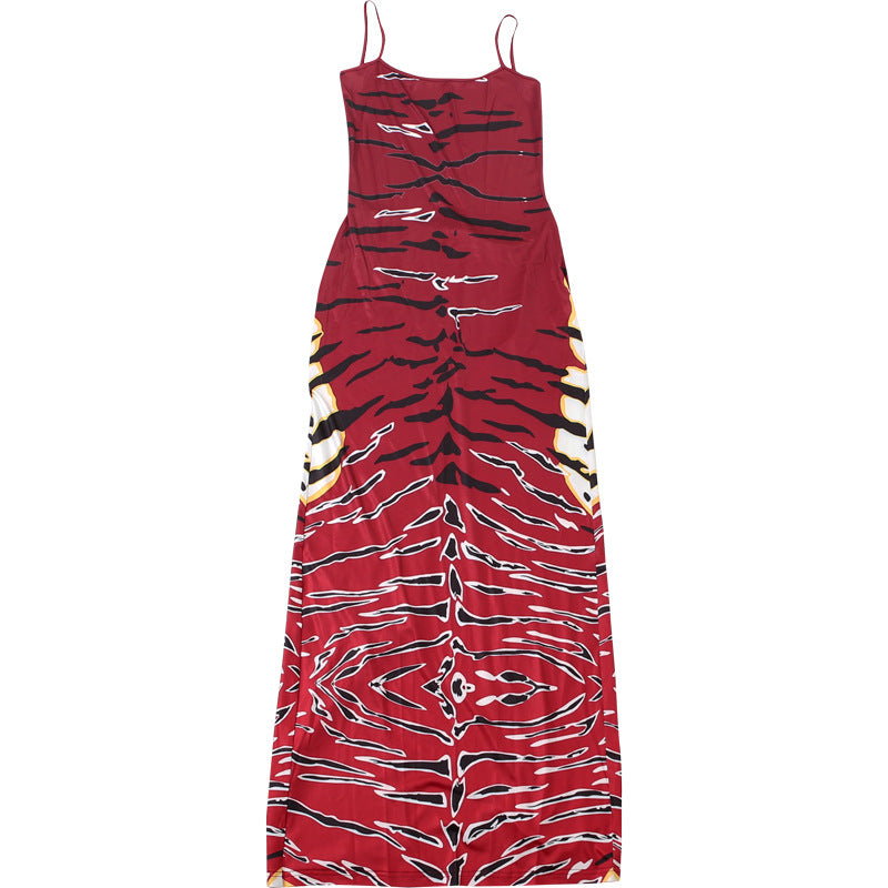 Women Fall Sexy Printed Backless Bodycon Dress 10