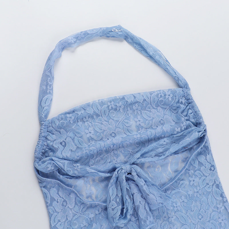 Women Holidays Lace See-Through Sexy Strap Dress 14