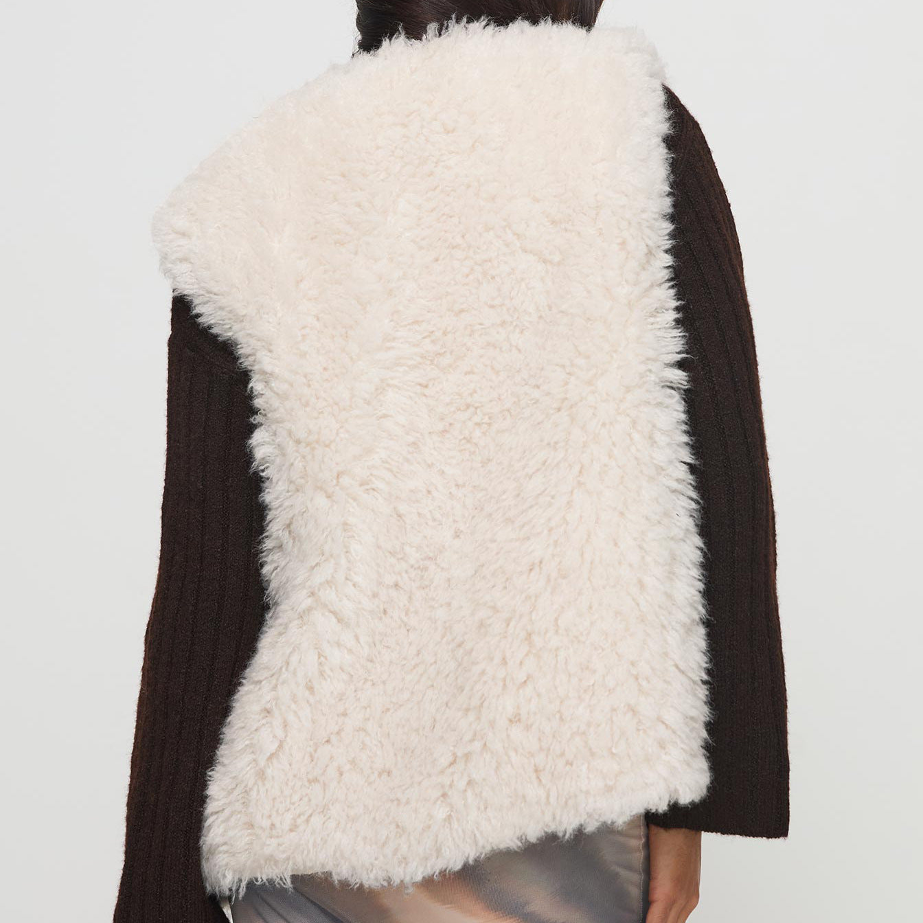 Elegant Women's Faux Fur Coat Autumn Winter Solid Color Fleece Sleeveless Vest 3