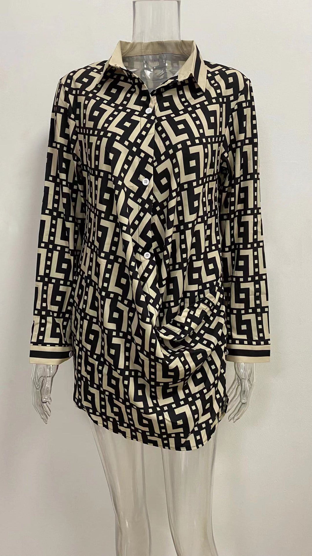 Autumn Women's Fashionable V-Neck Long Sleeve Tops Career Shirts 27