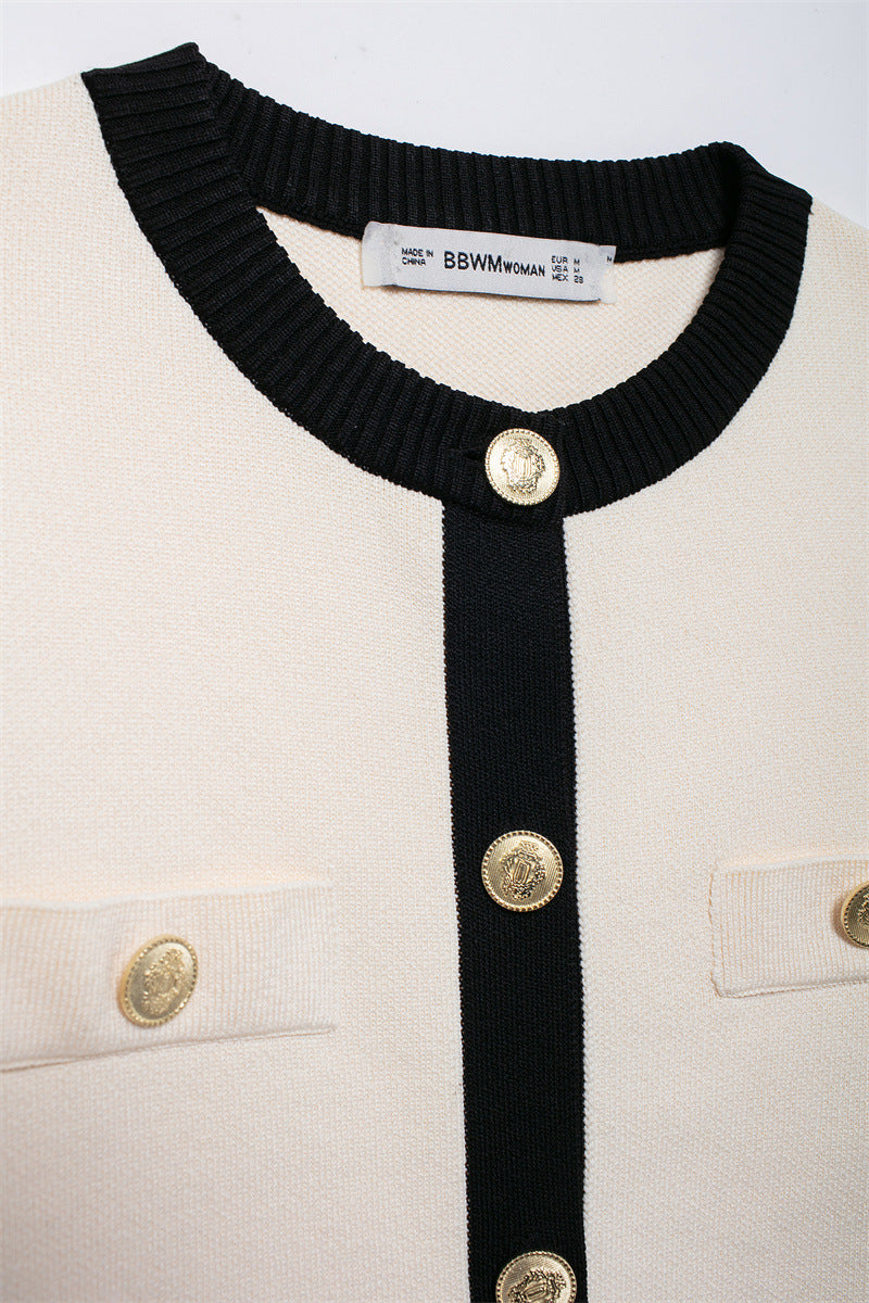 Women Autumn Gold-breasted Knitting Top 17