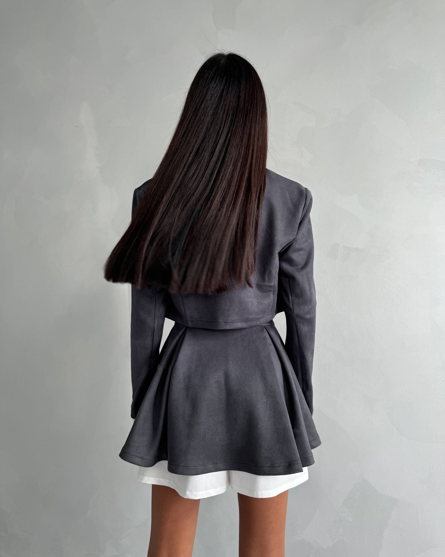 Women Contrast Button Crop Top and Mini Skirt Two-piece Set