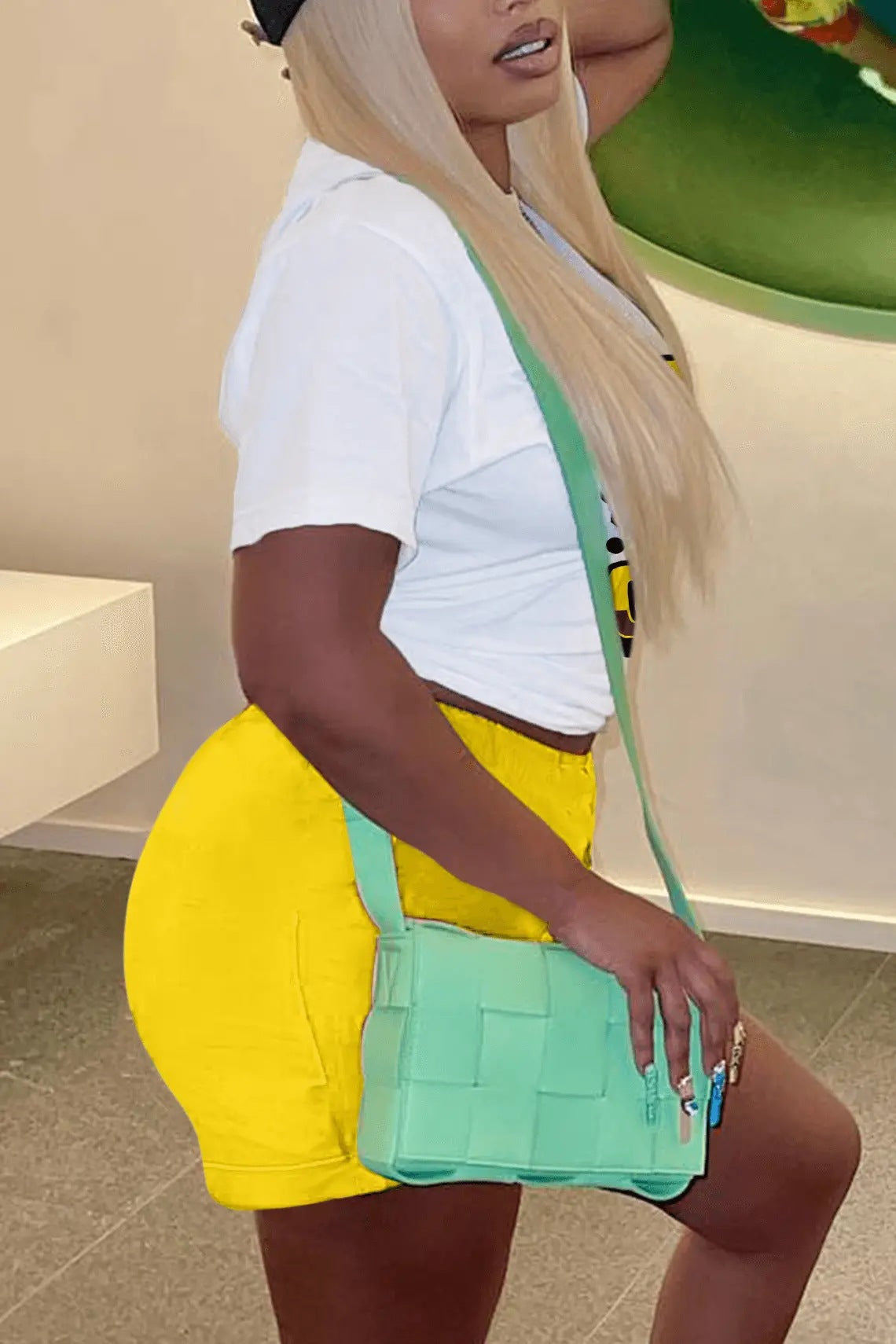 Women cartoon print T-shirt and shorts two-piece set 8