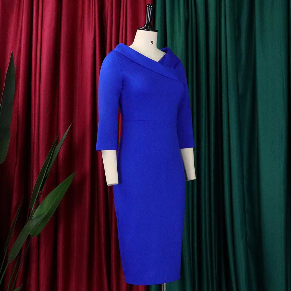 Women Elegant V-Neck Dress 8