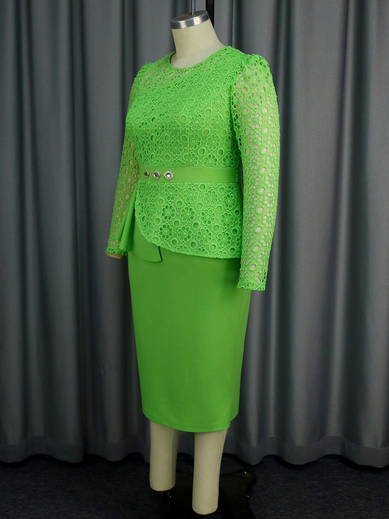 Women lace sleeve ruffle party Bodycon Dresses 4