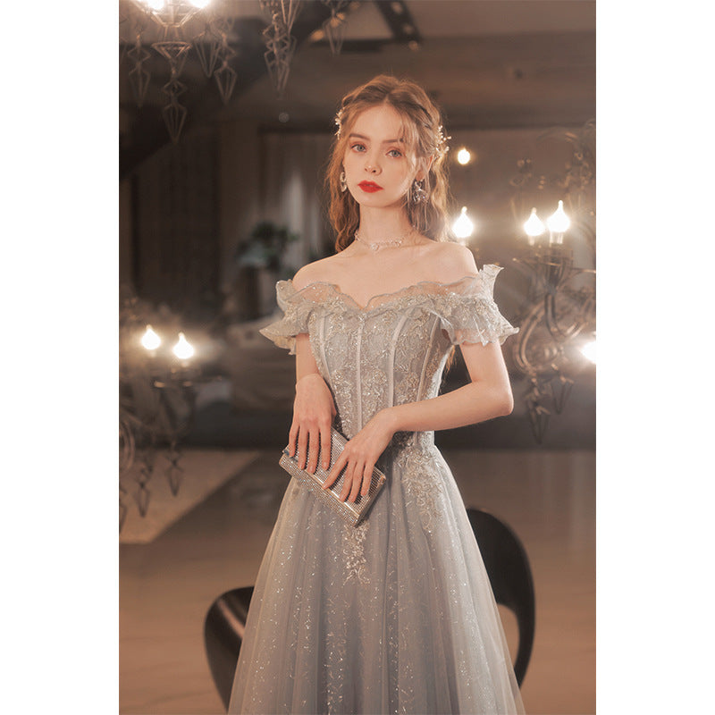 Off Shoulder Evening Dress Bridesmaid Dress French Chic Dress（Processing time need 3-6 days） 4