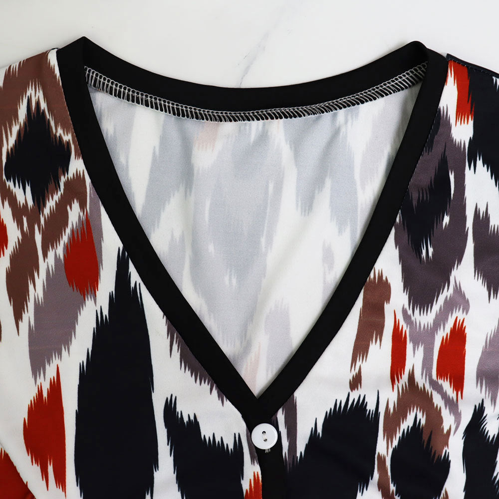 Fashionable Slim-Fitting Short T-Shirt High-Waisted Loose Bootcut Trousers Spring And Autumn Two-Piece Set 12